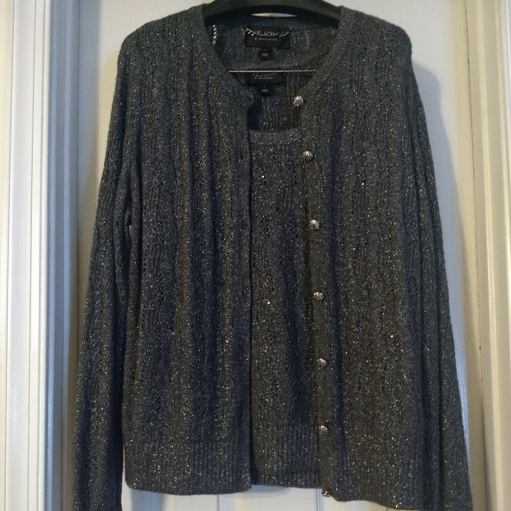 St. John Couture Cardigan/Tank Set Size L